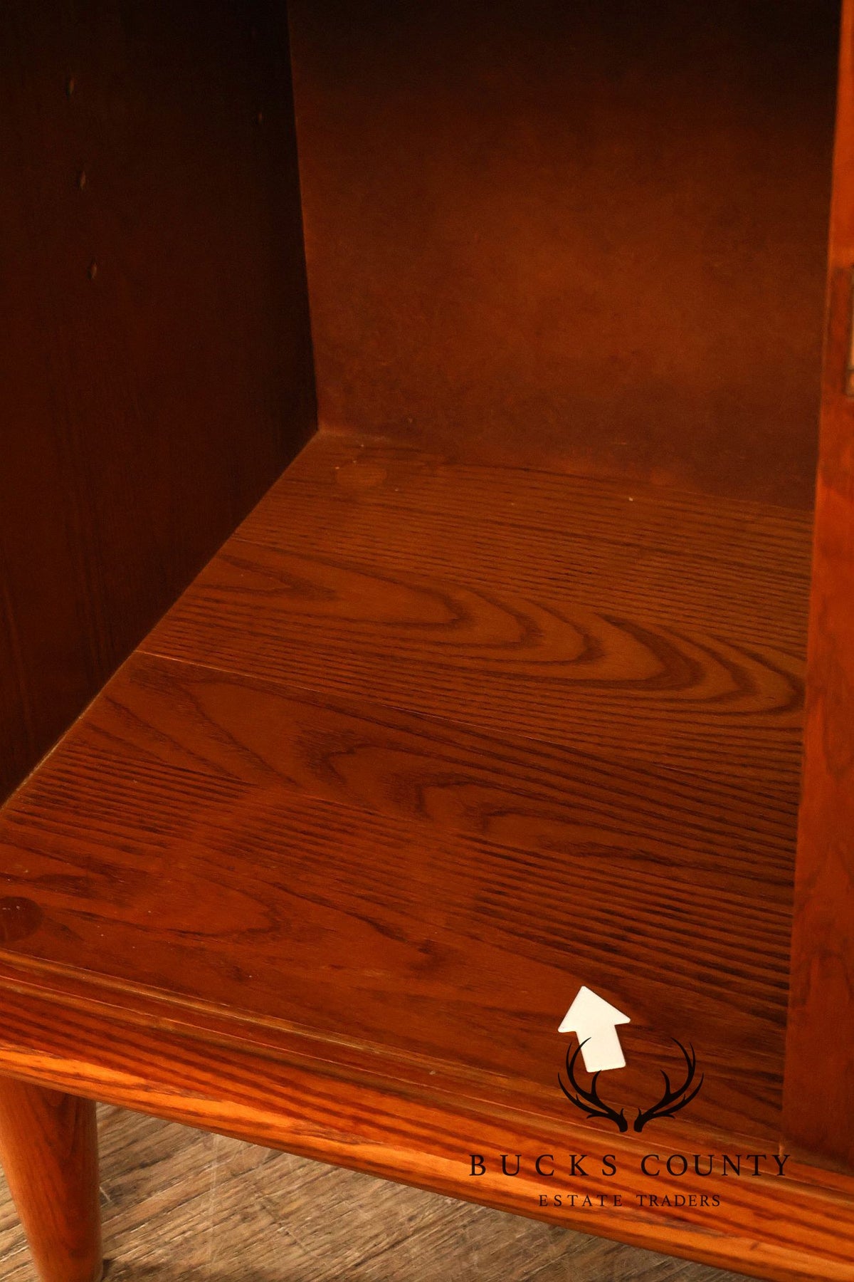 Mid Century Modern Two-Piece Oak and Glass China Cabinet