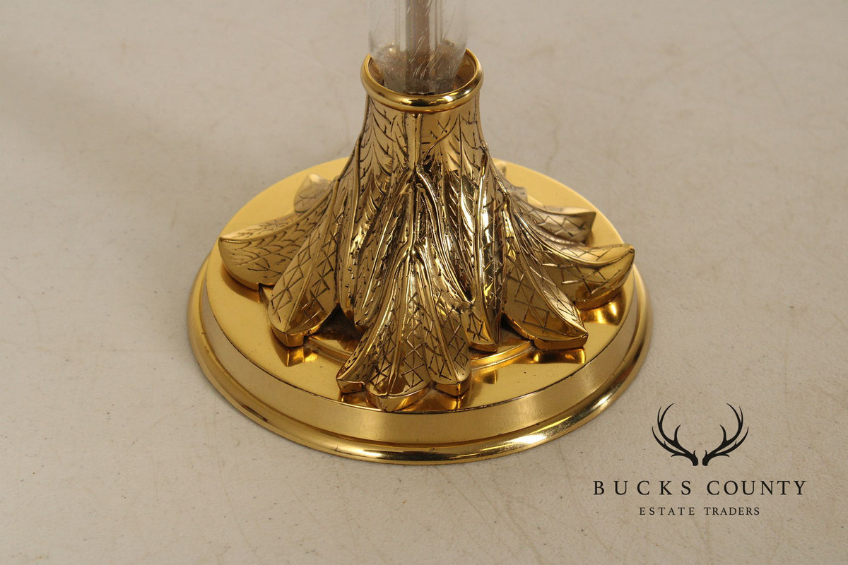 Chapman Pair of Brass and Glass Table Lamps