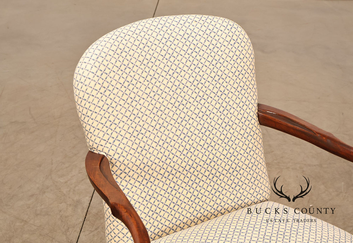 Queen Anne Style Pair of Mahogany Armchairs