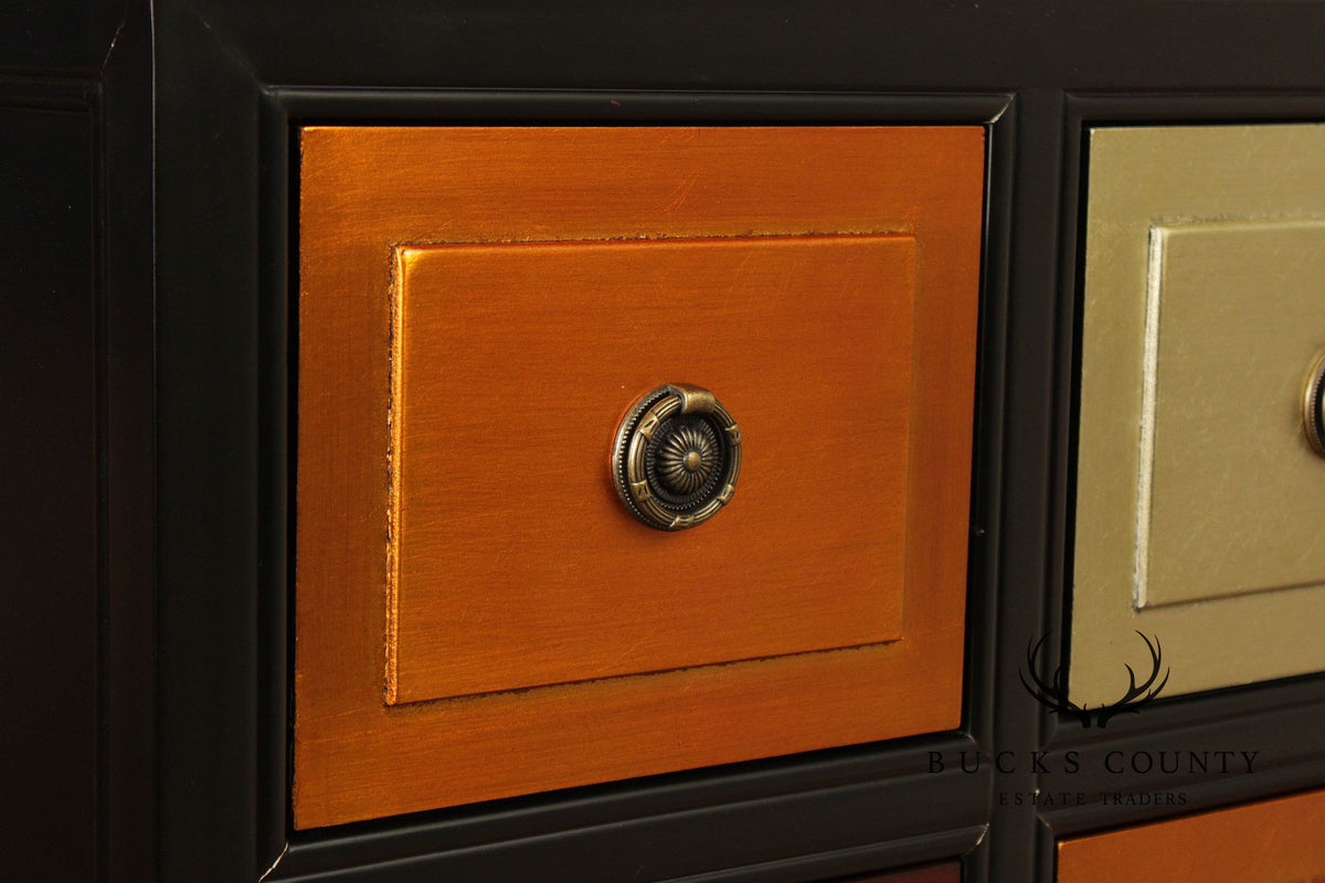 Contemporary Style Multi-Color Painted Nine Drawer Chest