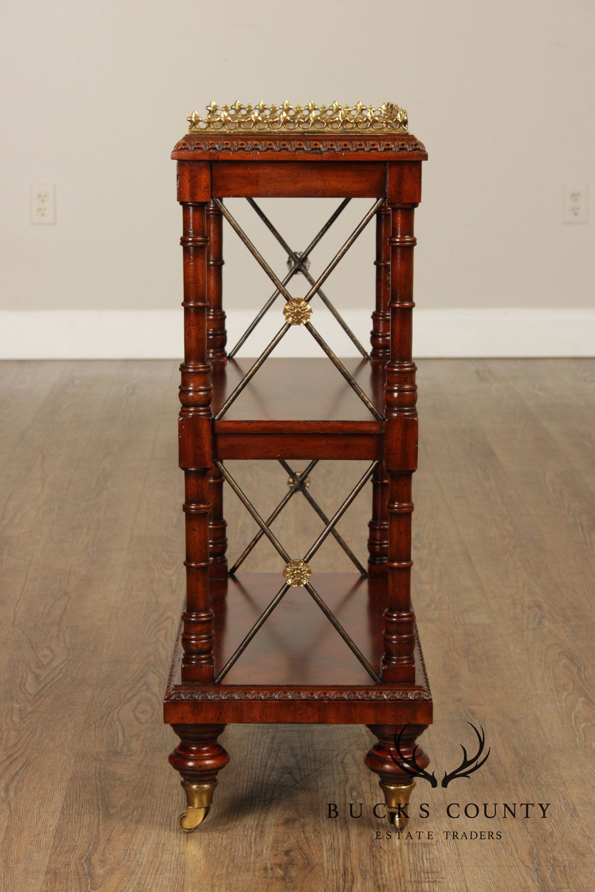 Maitland Smith George IV Style Pair of Mahogany Bookcases