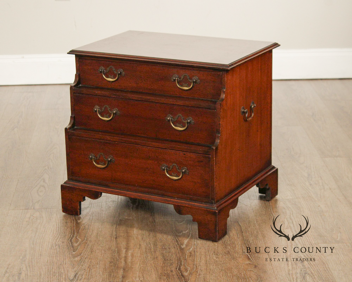 English George III Style Mahogany Three-Drawer Chest Side Table