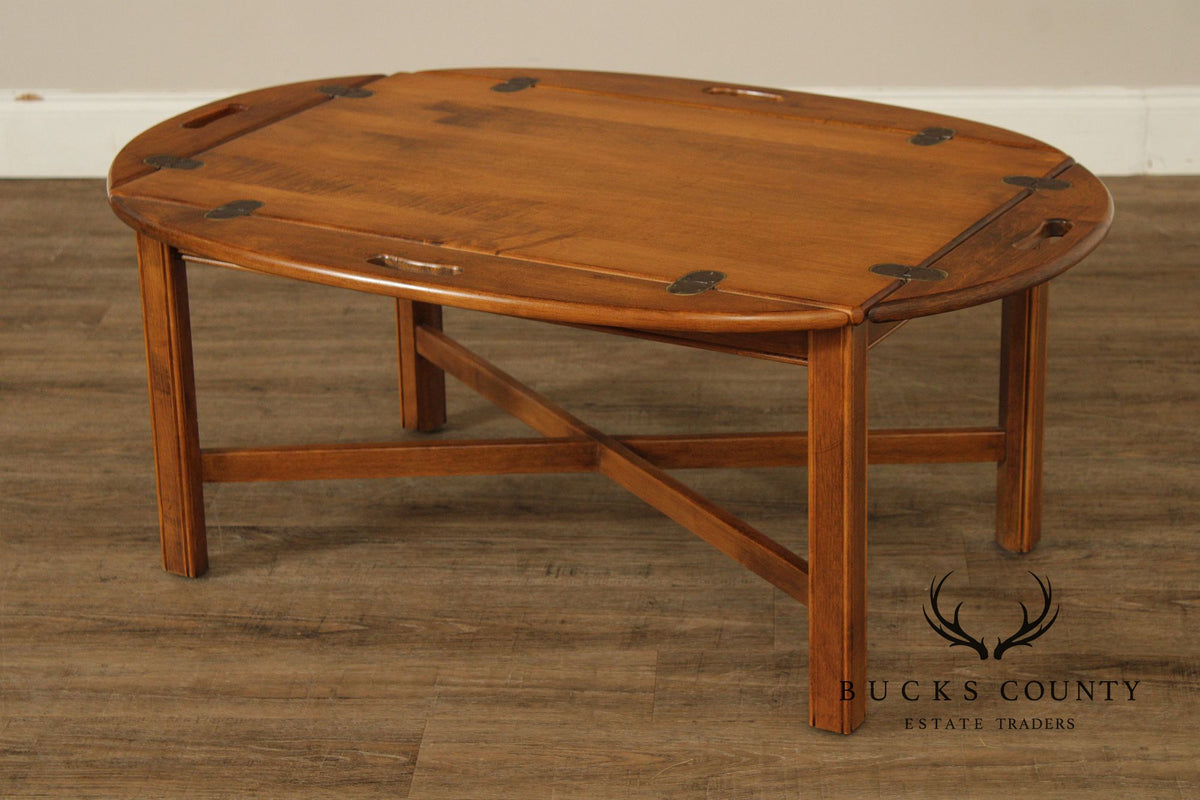 Ethan Allen 1776 Collection Chippendale Style Maple Butler’s Tray Coffee Table