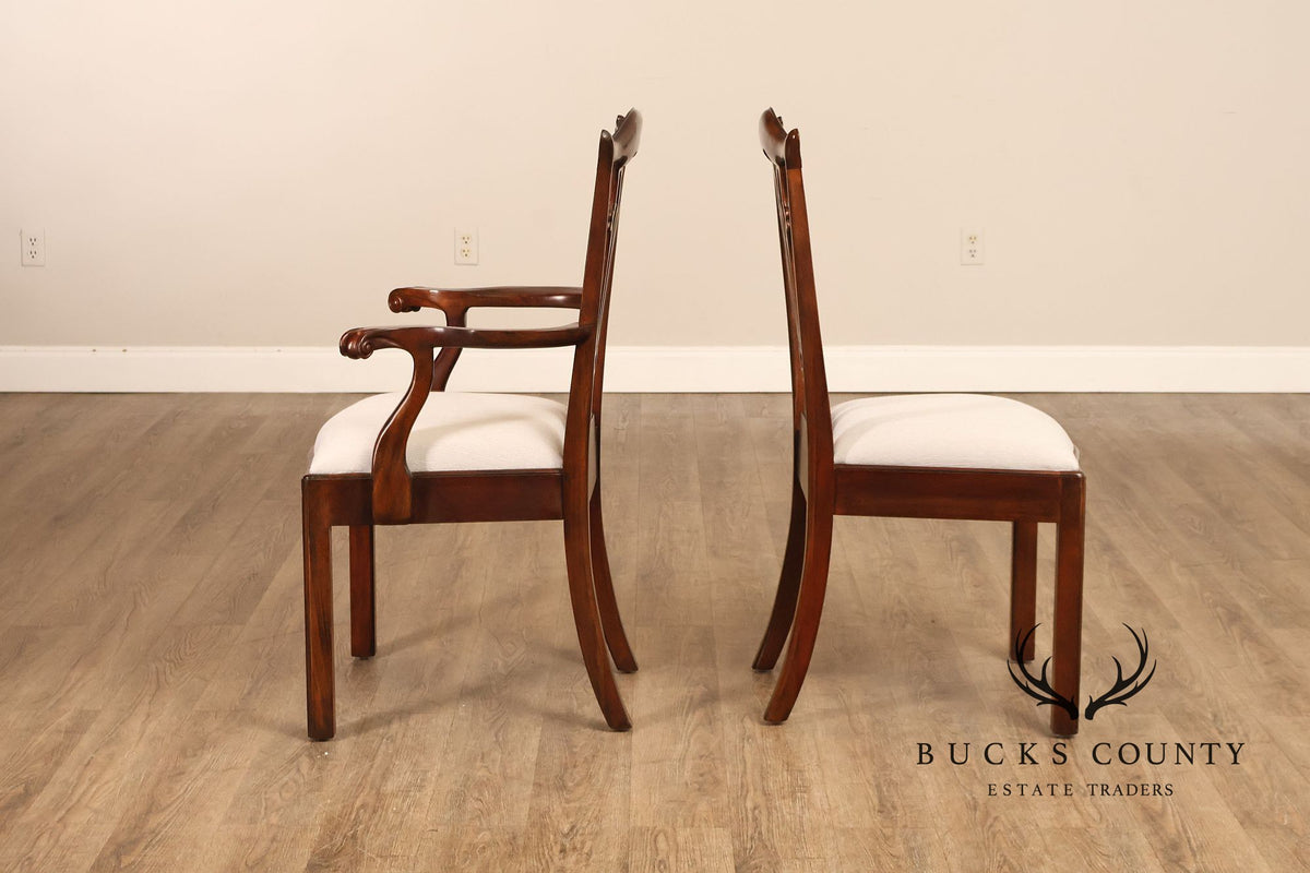 Maitland Smith Chippendale Style Set of Ten Mahogany Dining Chairs