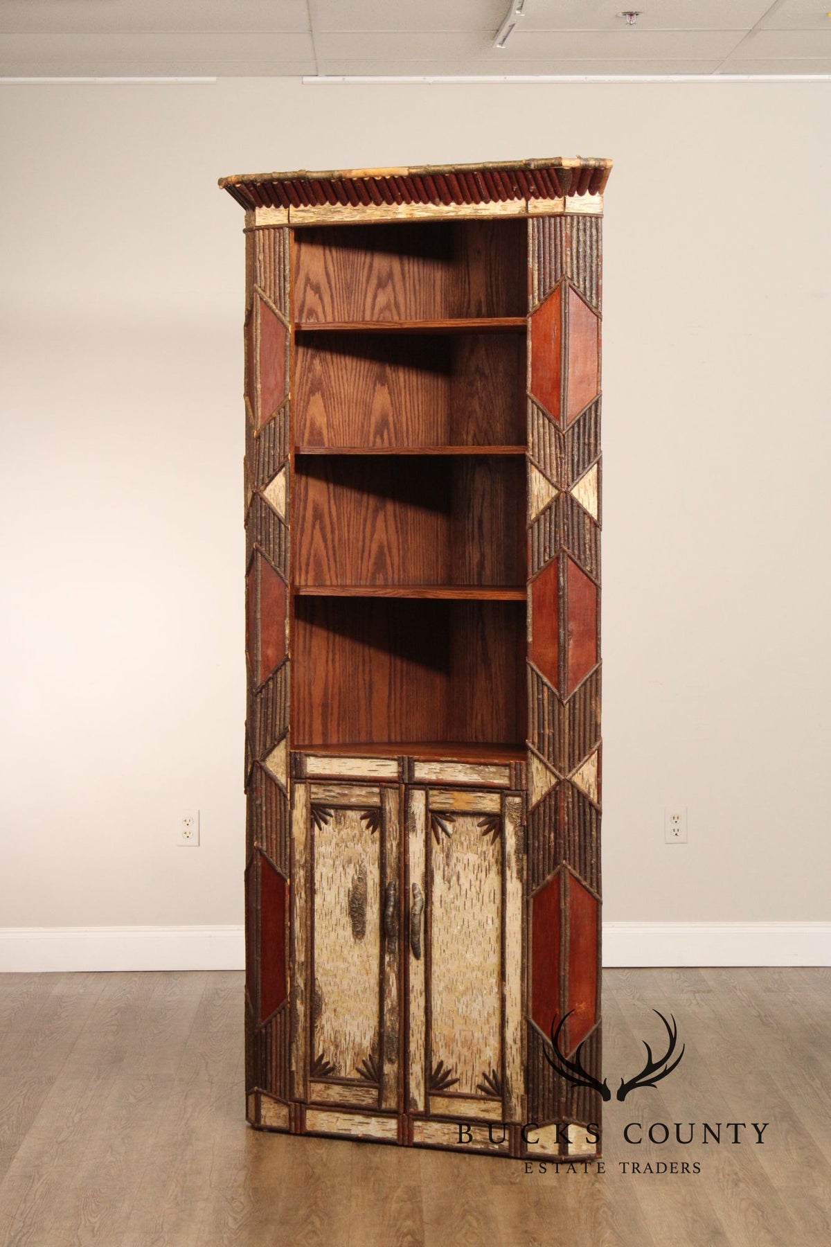 Phil Kellogg Adirondack Style Corner Cabinet