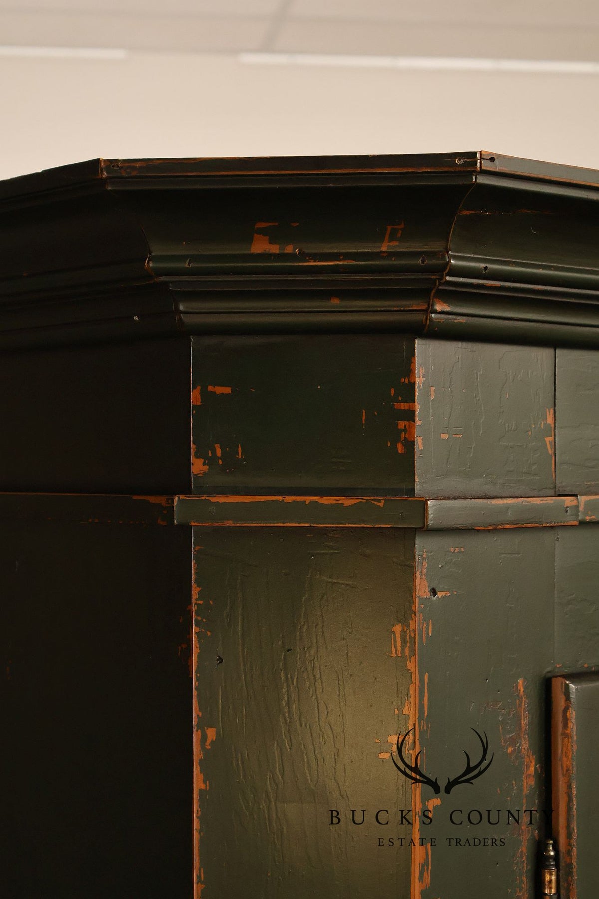 American Country Primitive Style Painted Linen Cabinet