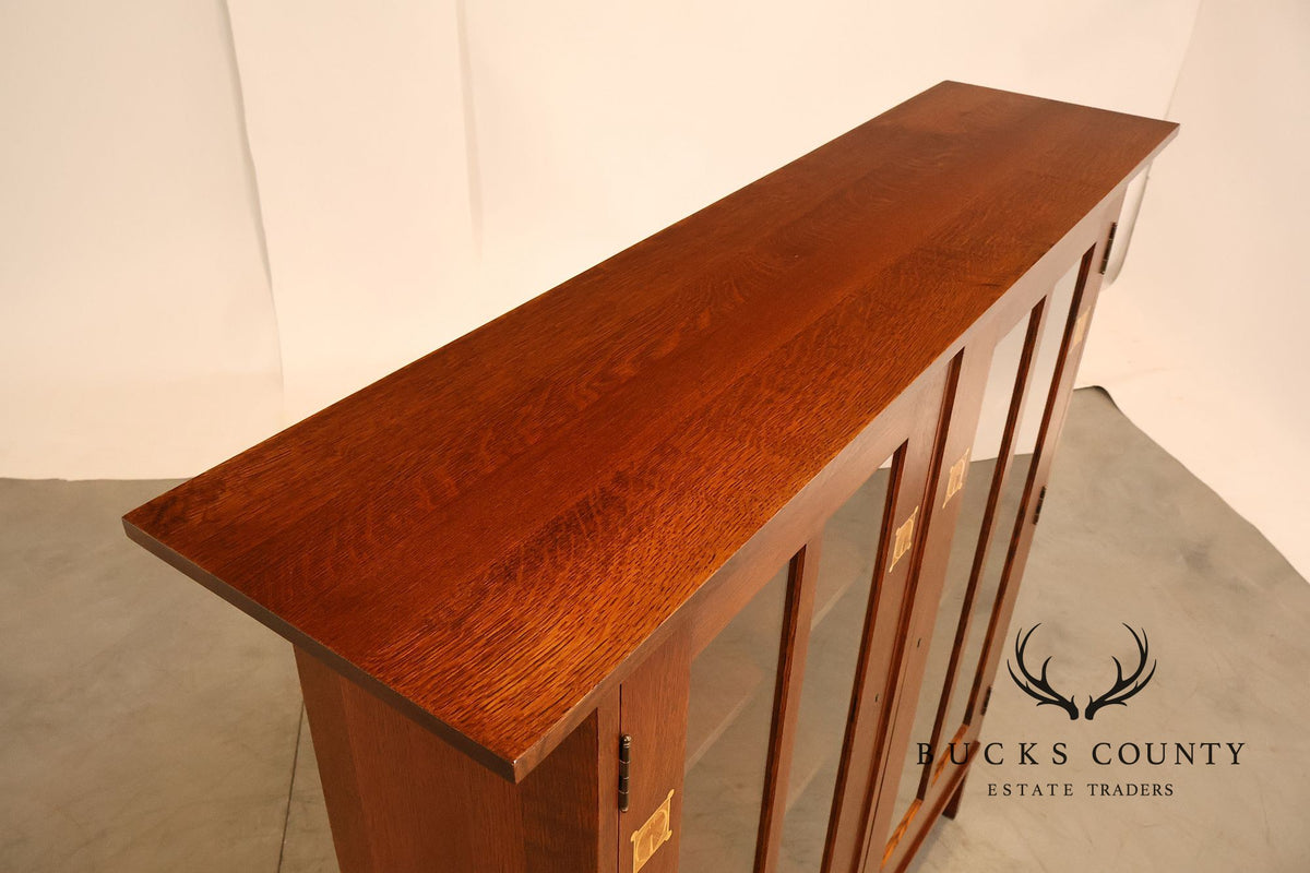 Stickley Harvey Ellis Mission Inlaid Oak Bookcase