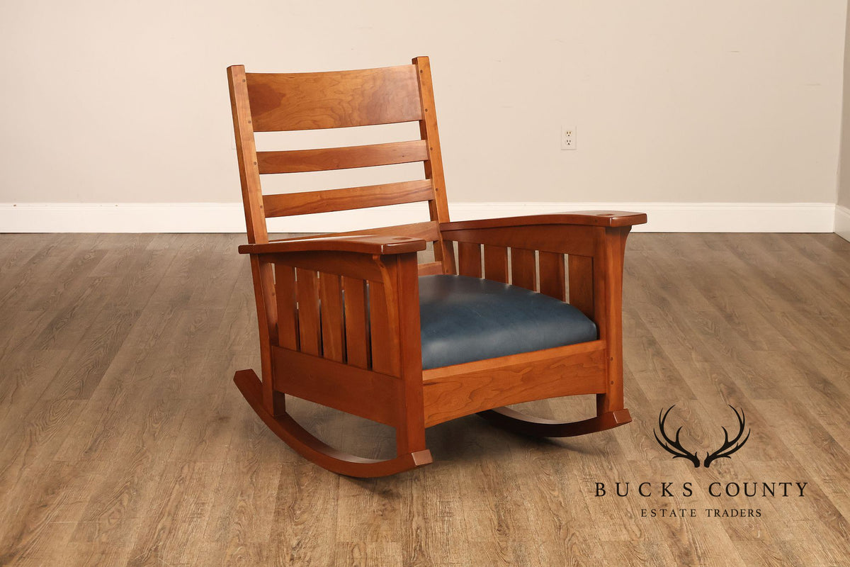 Stickley Mission Collection Cherry and Leather Rocker