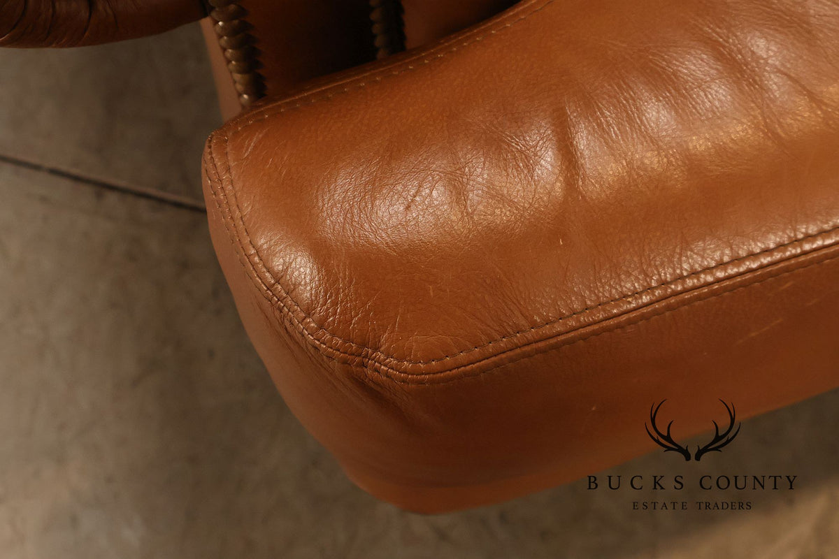Ethan Allen 'Hyde' Three-Seat Leather Sofa