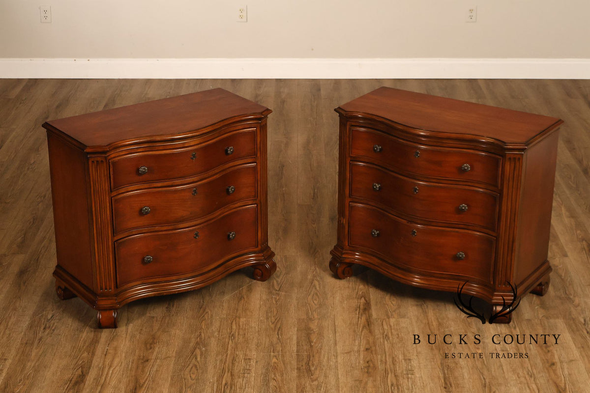Lane Mid Century Modern Pair of Walnut One-Drawer Nightstands
