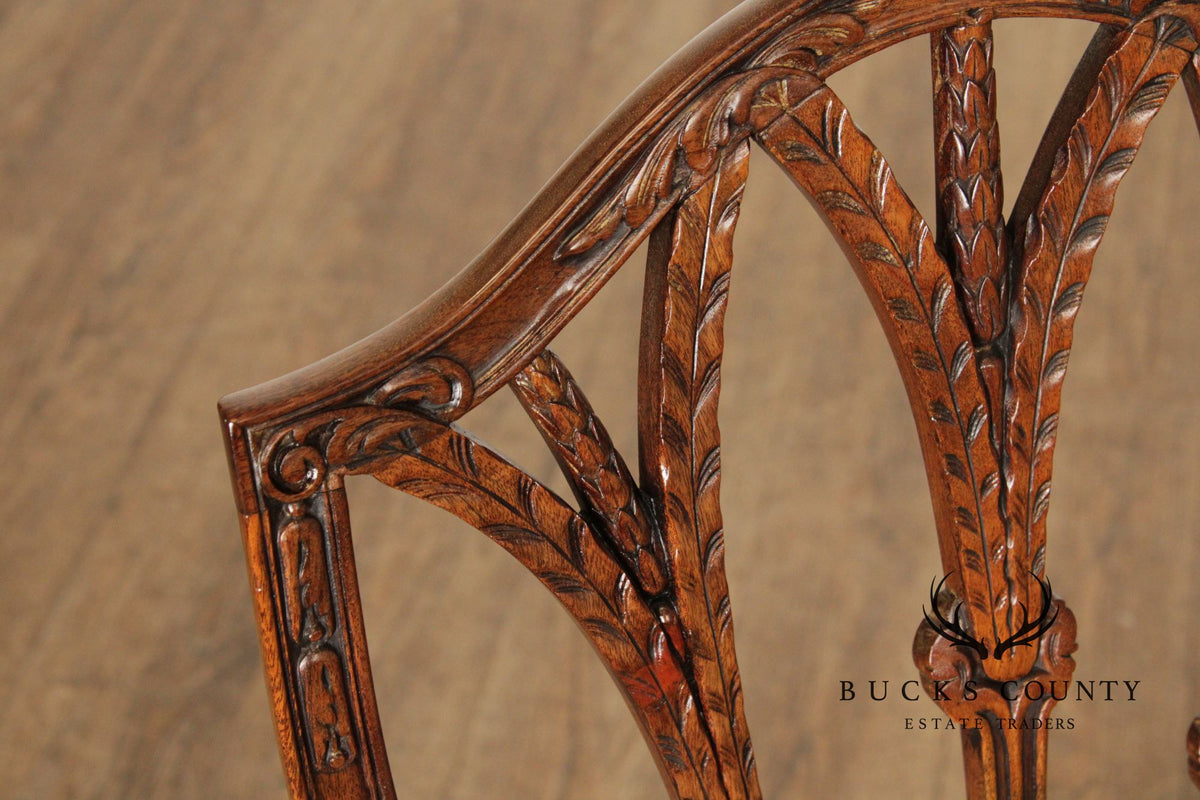 Hepplewhite Style Pair of Mahogany Armchairs