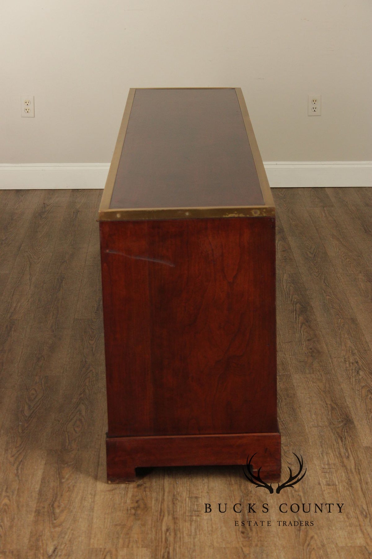 Campaign Style Mahogany Brass Mounted Sideboard