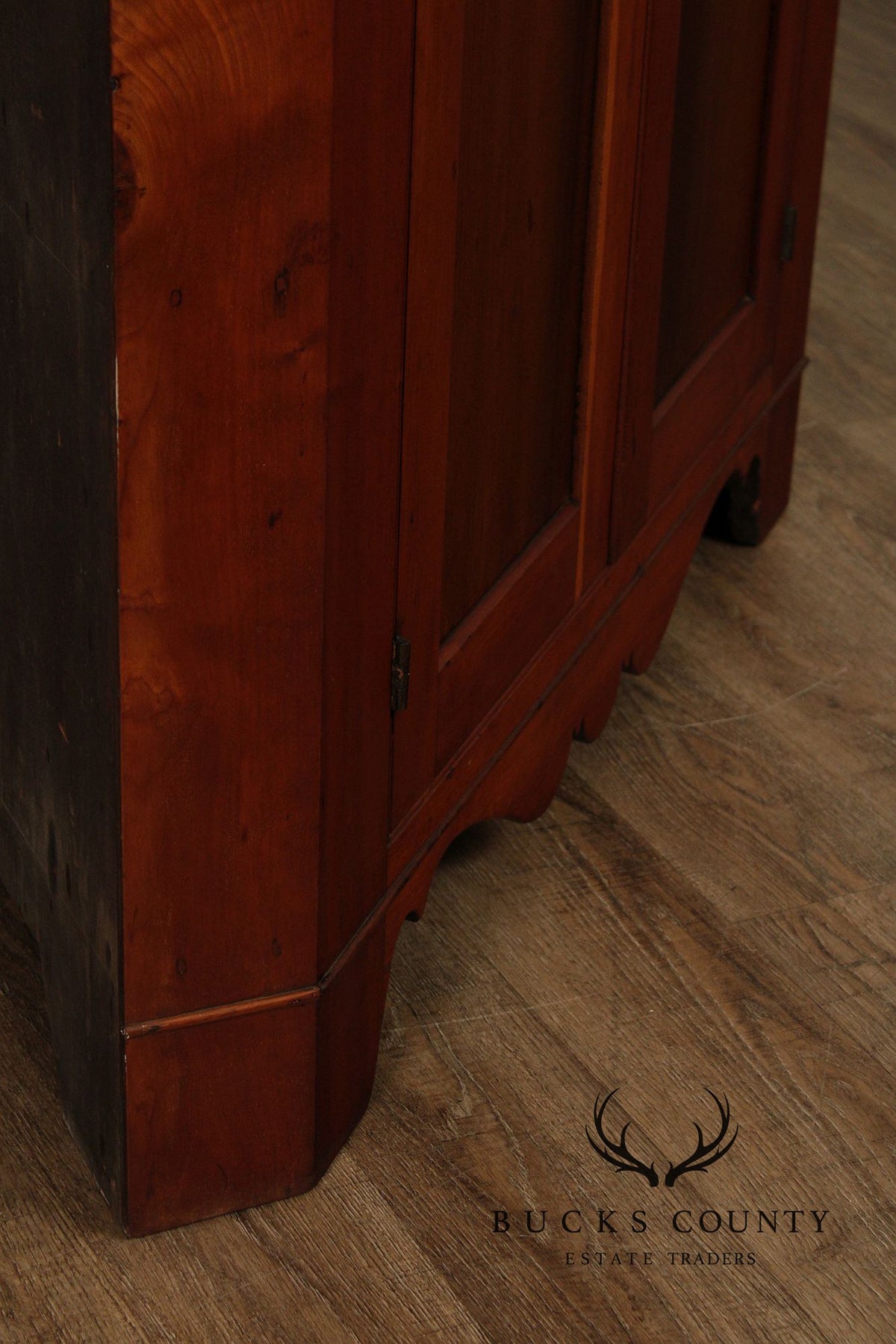 Antique American Cherry Two Piece Corner Cupboard