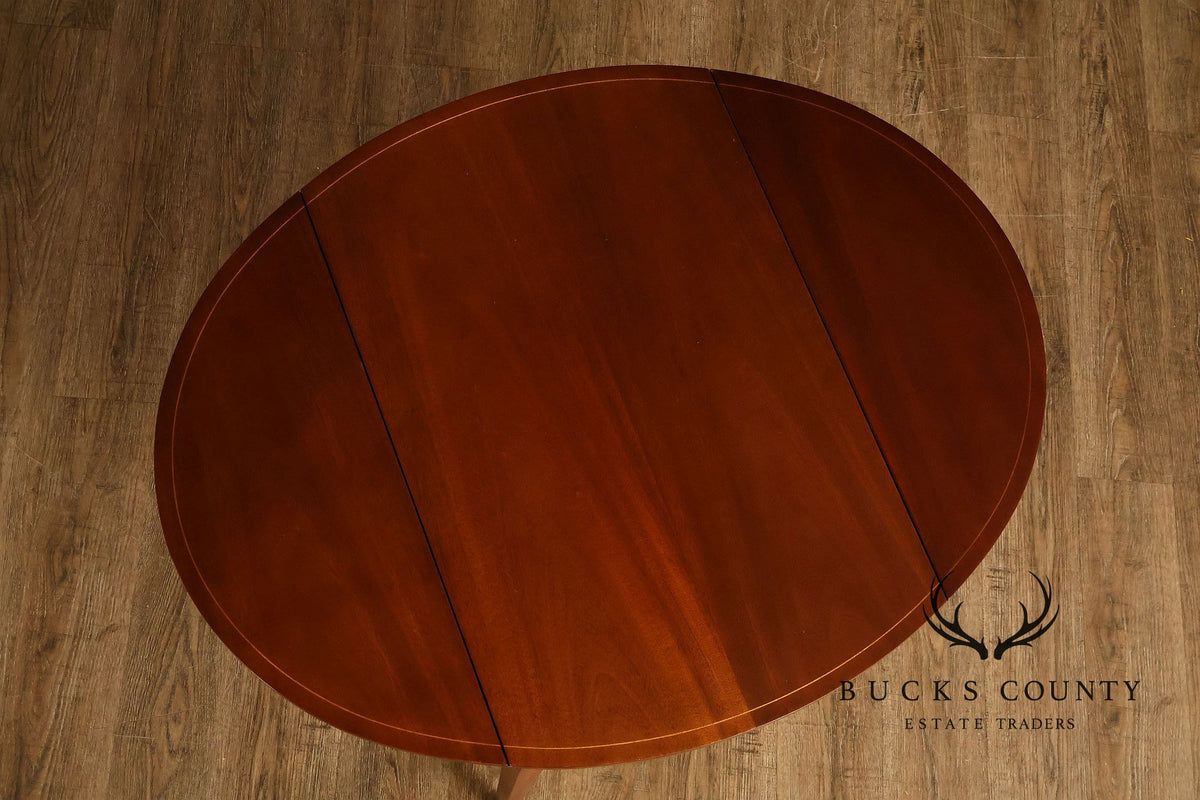 Baker Hepplewhite Style Mahogany Drop-Leaf Side Table