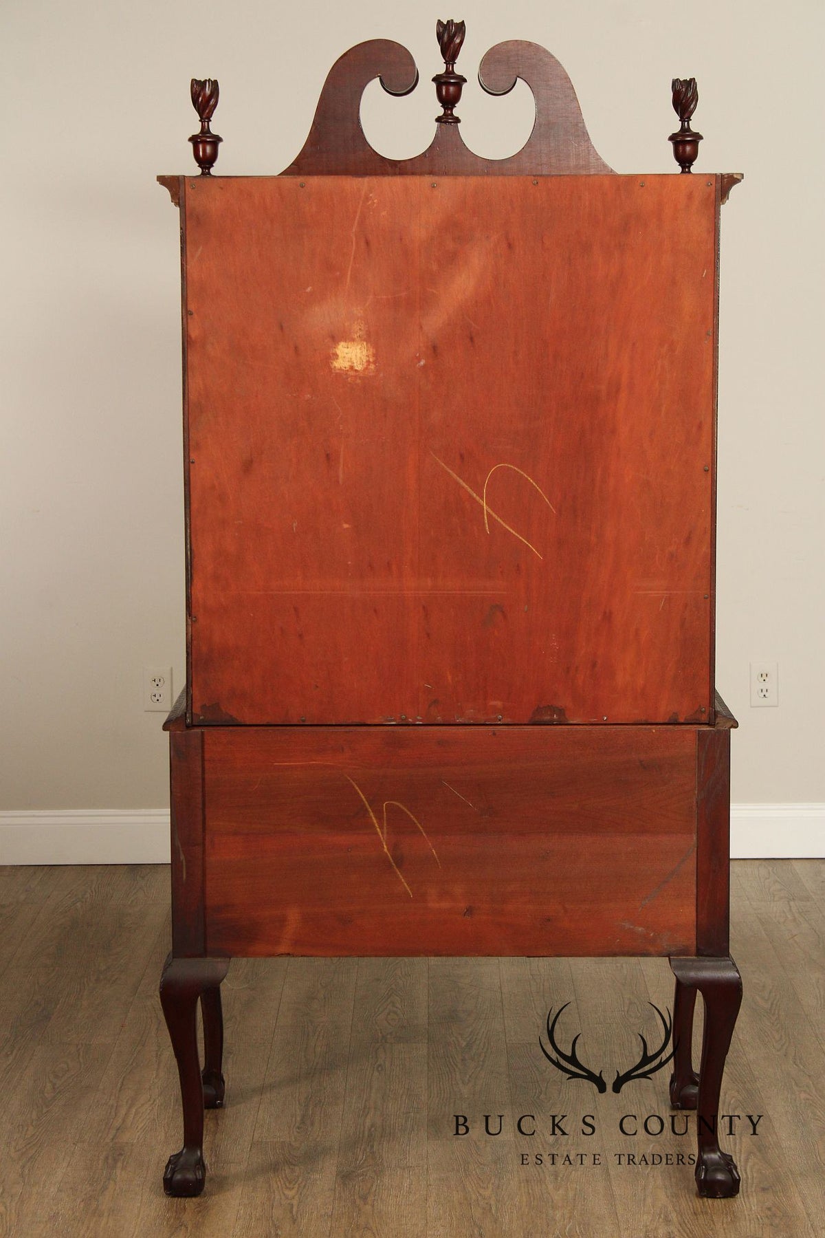 Chippendale Style Antique Bench Made Mahogany Highboy Chest