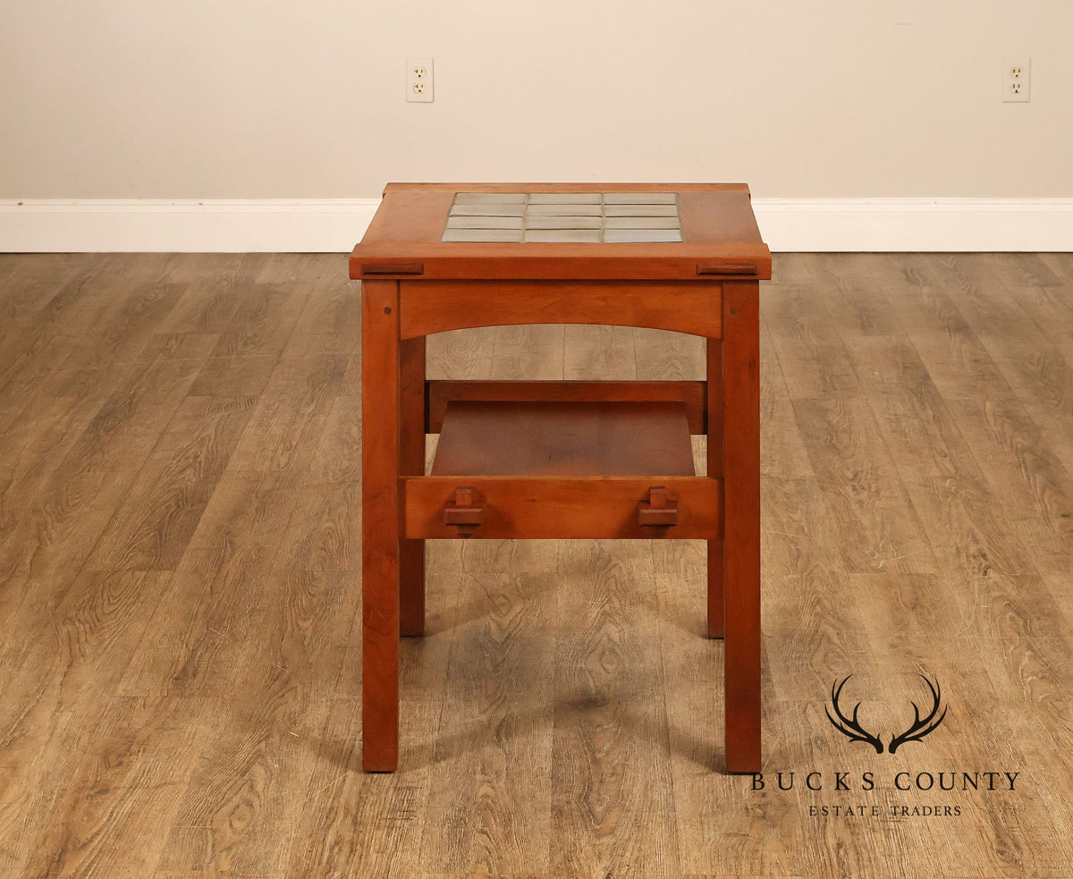 Stickley Mission Collection Tile Top Cherry End Table