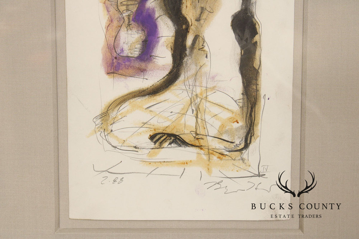 Bryan Hunt Abstract Graphite on Paper, 'Four Movements IV'
