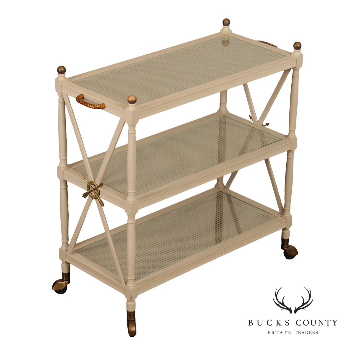 Regency Style Vintage Three Tier Serving Trolley