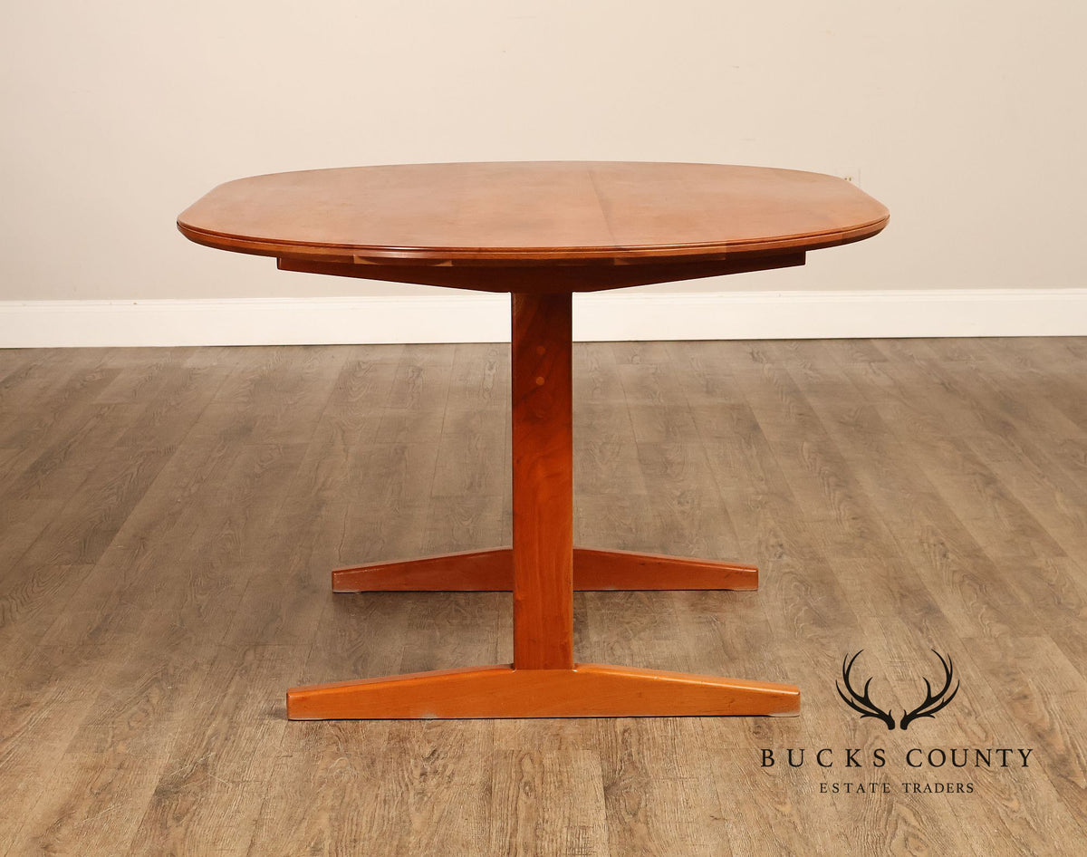 Mid Century Modern Oval Wood Dining Table With Trestle Base