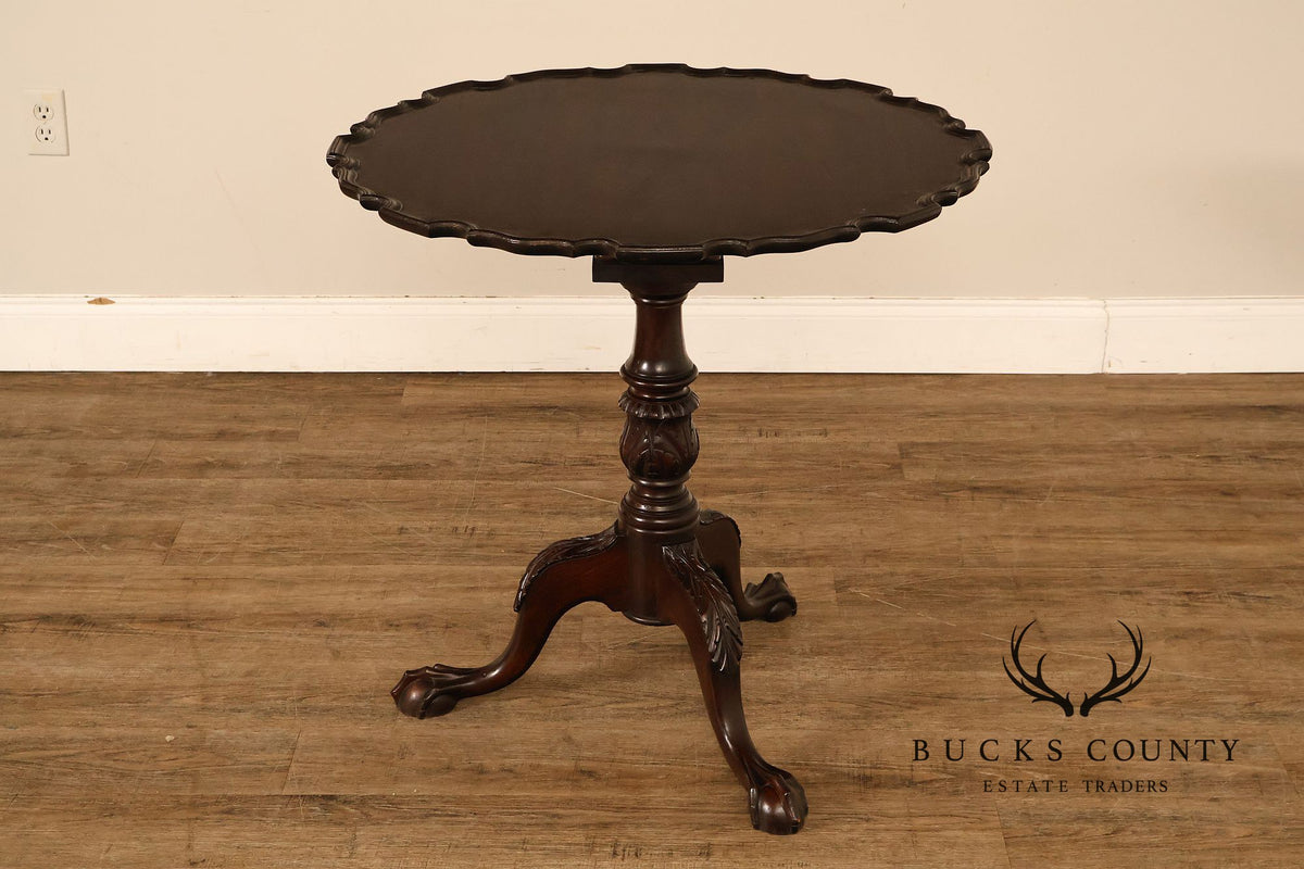 Chippendale Style Mahogany Pie Crust Tilt Top Tea Table