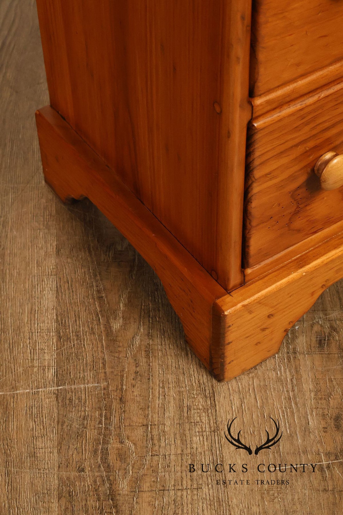 Rustic Pine Four-Drawer Nightstand