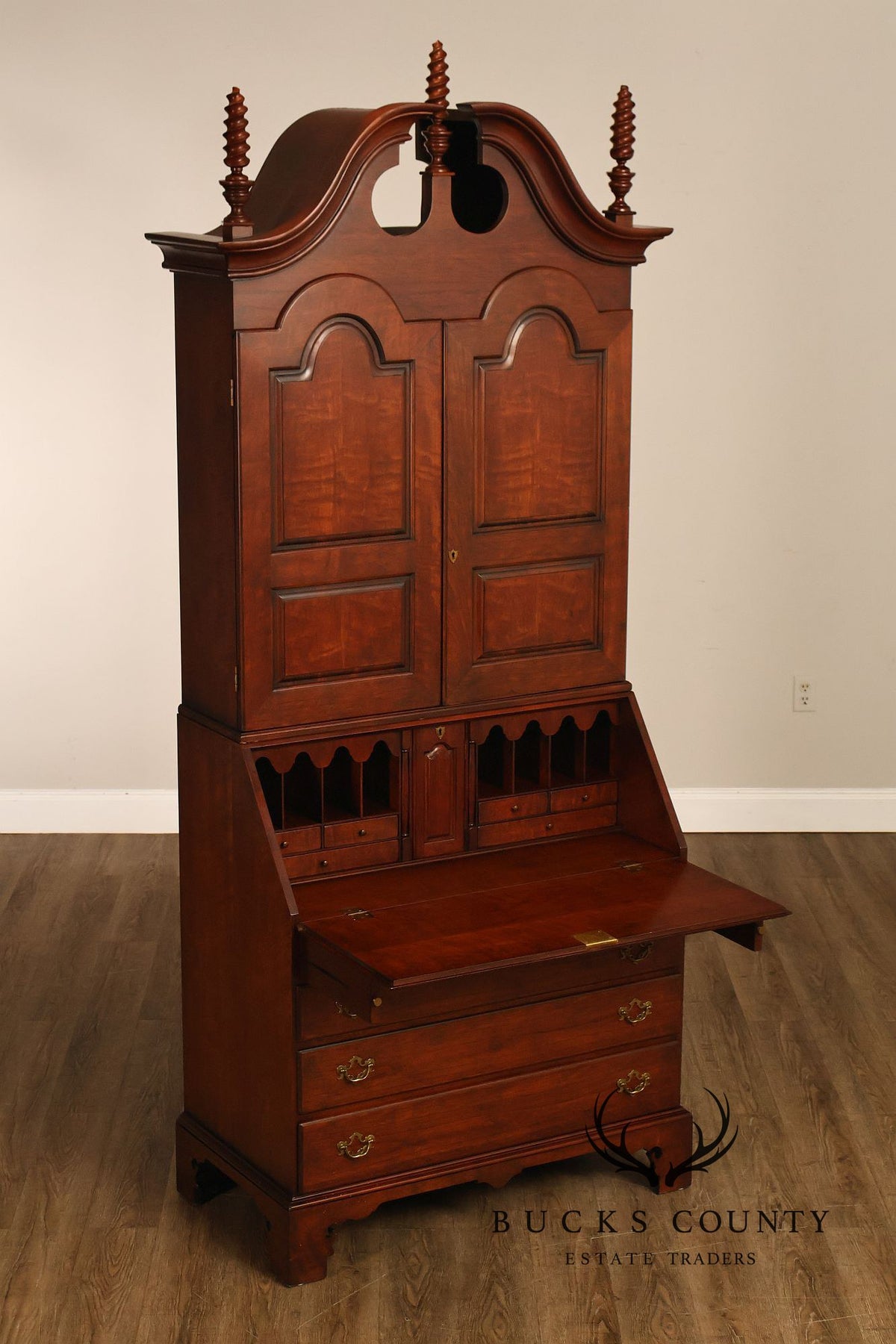 Wright Table Company New England Cherry Secretary Desk Bookcase