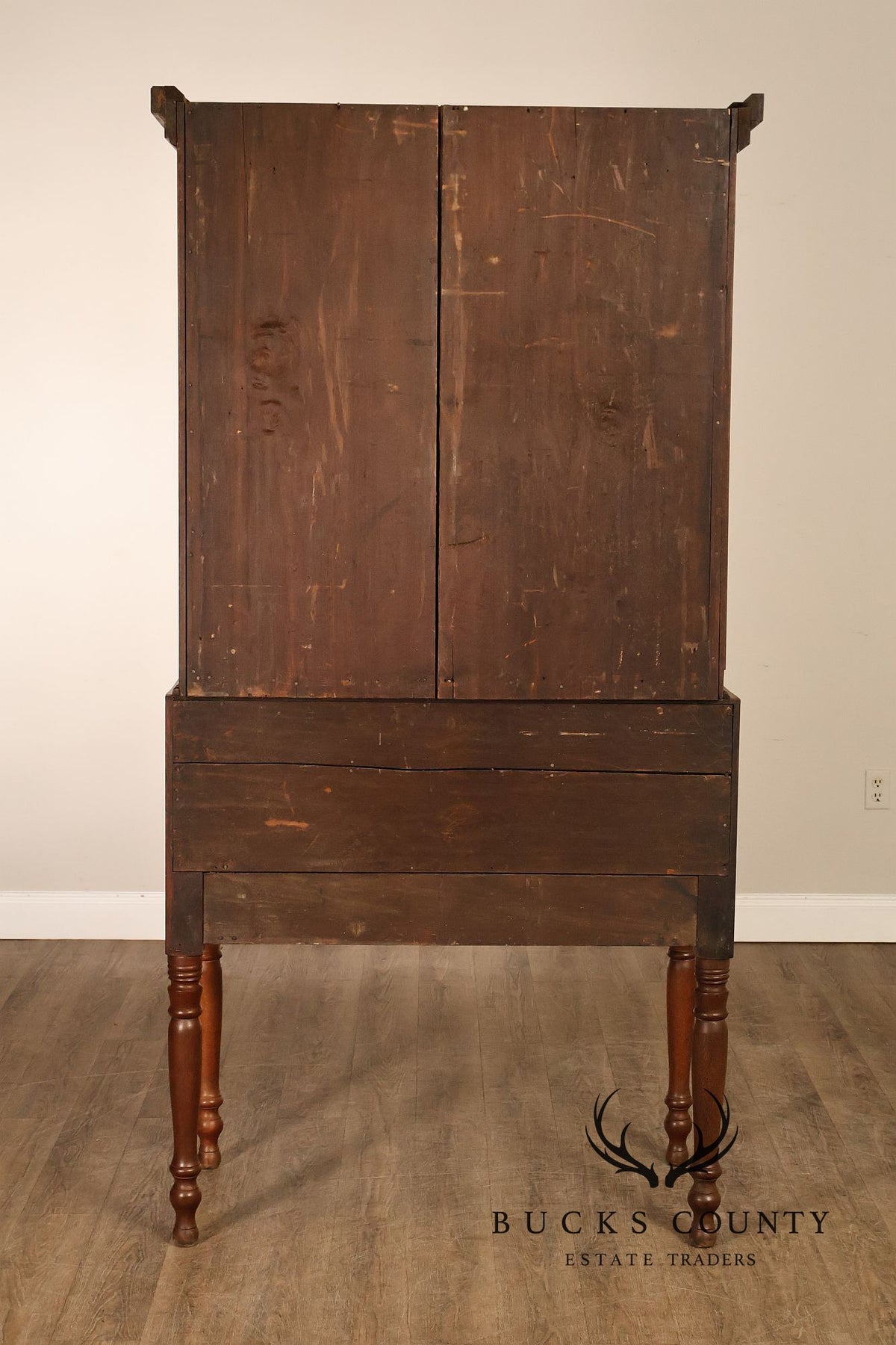 Antique American Sheraton Walnut Secretary Bookcase
