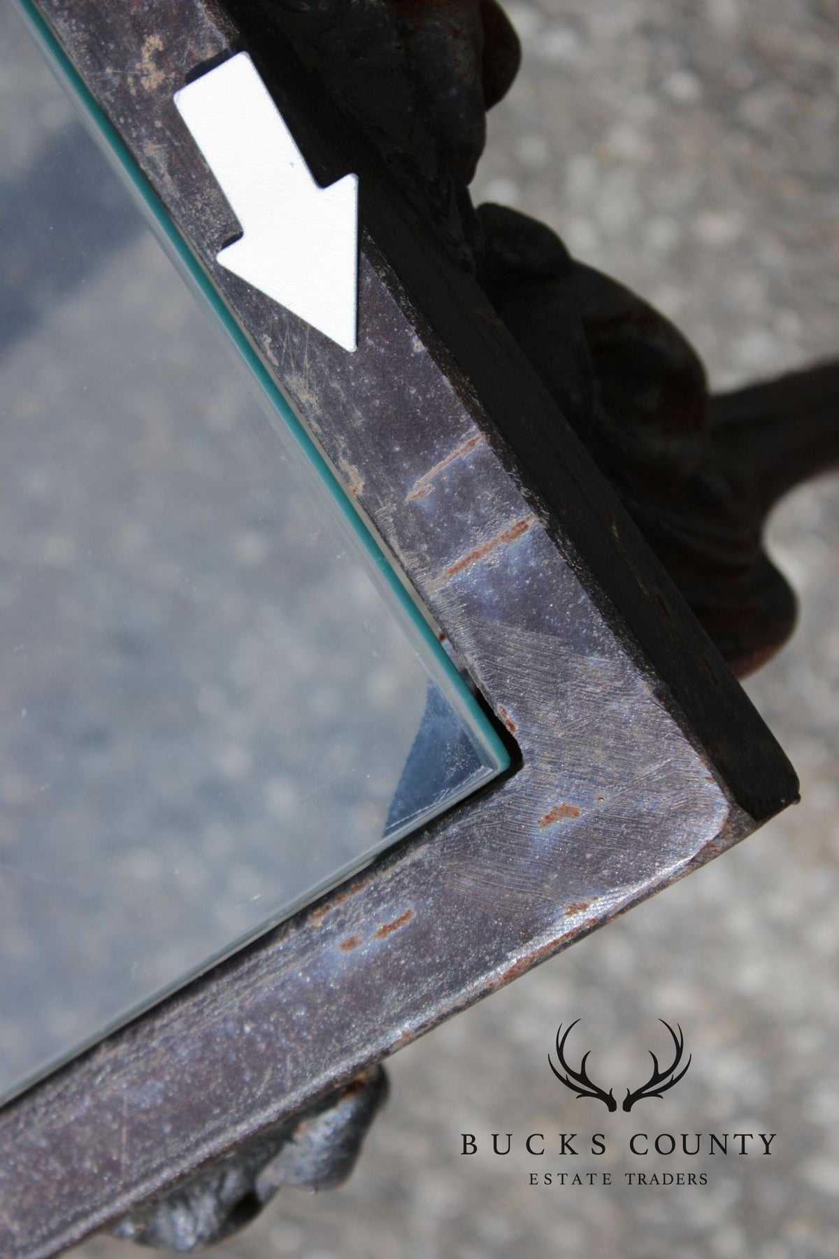 Victorian Style Glass Top Iron Coffee Table