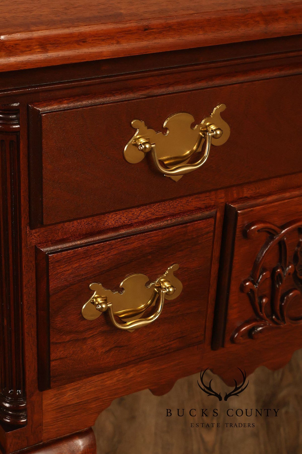 Chippendale Style Bench Made Carved Mahogany Lowboy