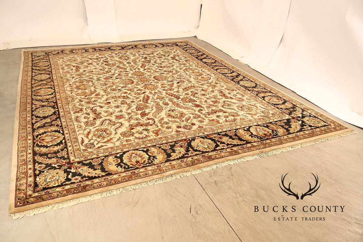 Persian Style Floral Wool Area Rug 12 inch x 15 inch 10 inch