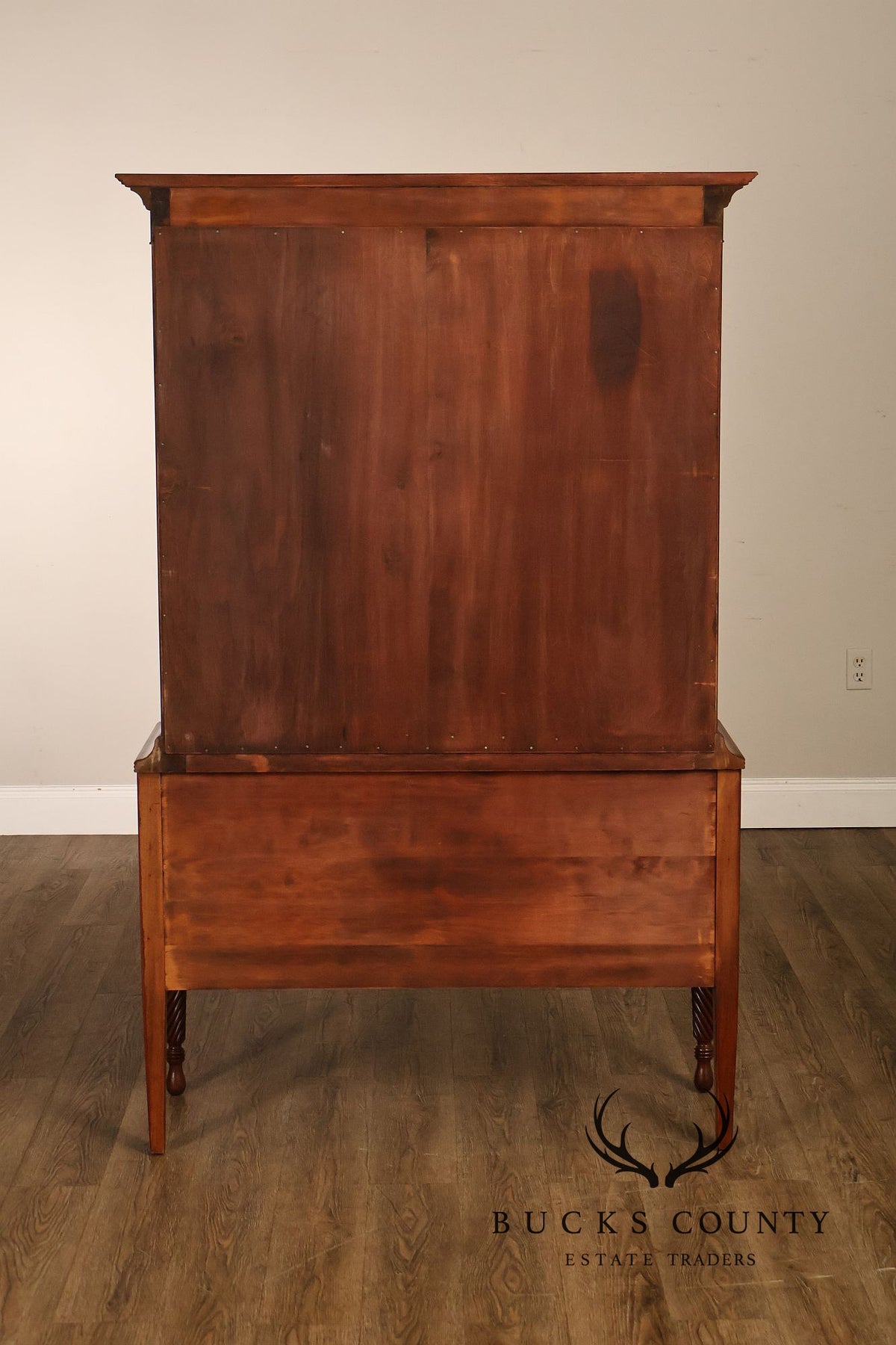 Vintage Federal Style Mahogany Two-Drawer China Cabinet