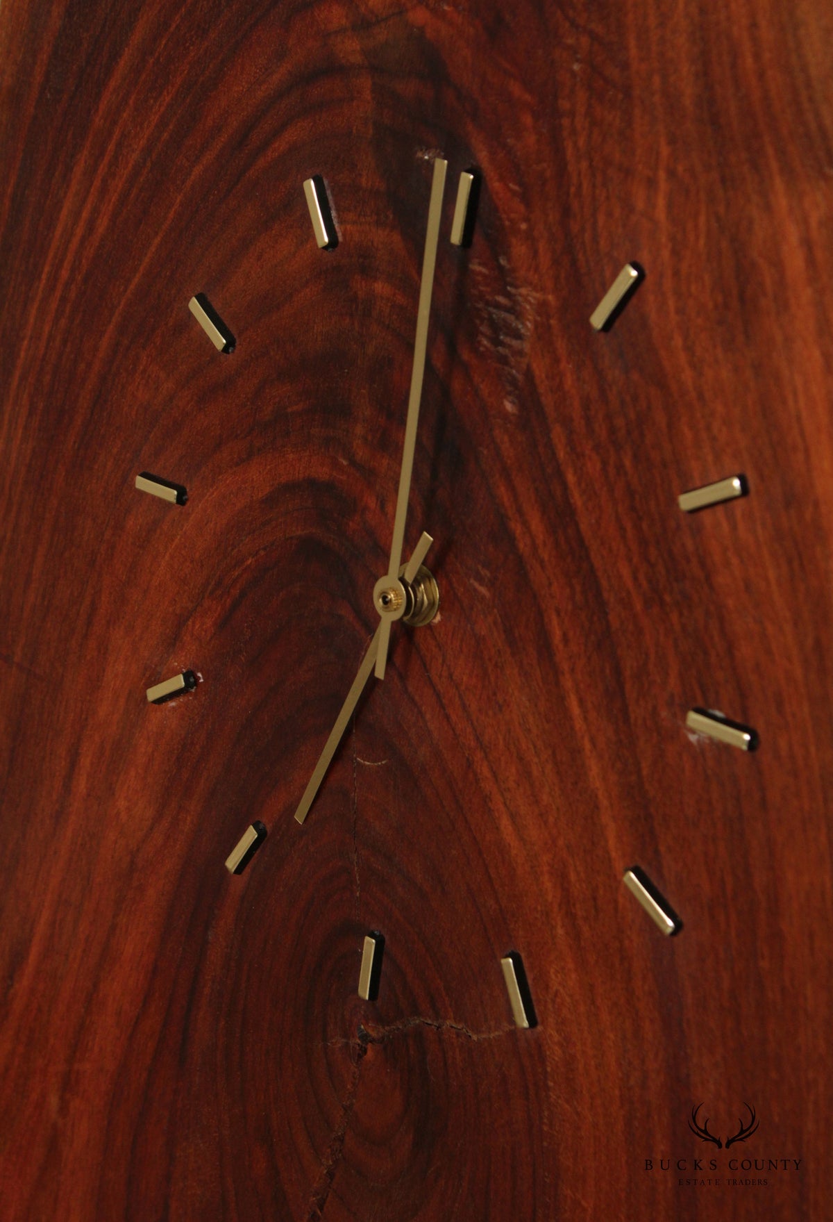 Mid Century Modern Style Live Edge Solid Wood Slab Wall Clock