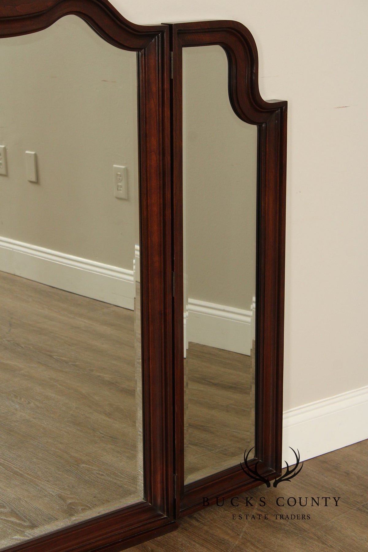 Harden Queen Anne Style Cherry Tri-Fold Dresser Mirror