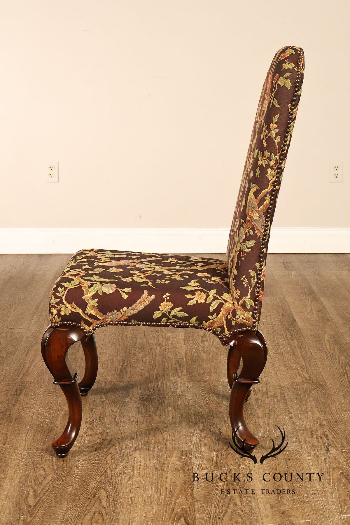 Banks Coldstone By Sarreid Set Of Six Queen Anne Style Upholstered Dining Chairs