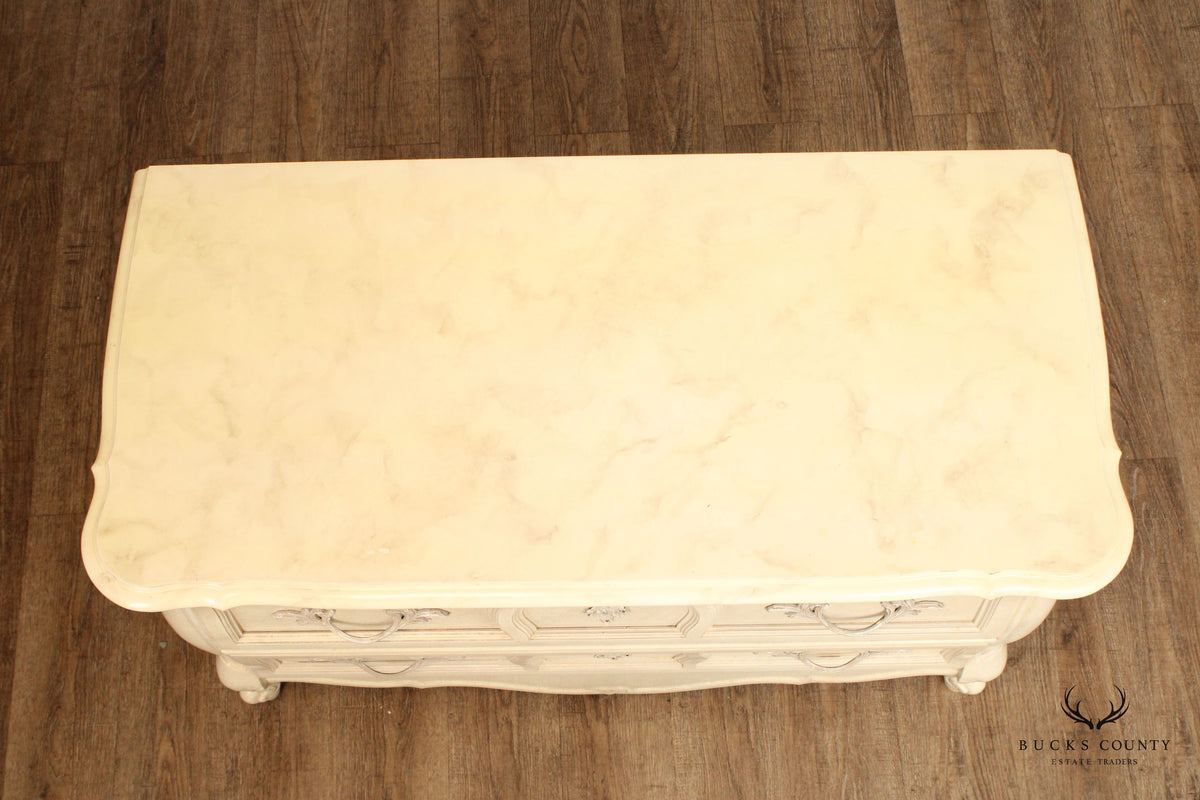 Union National French Provincial Style Pair of Painted Commodes