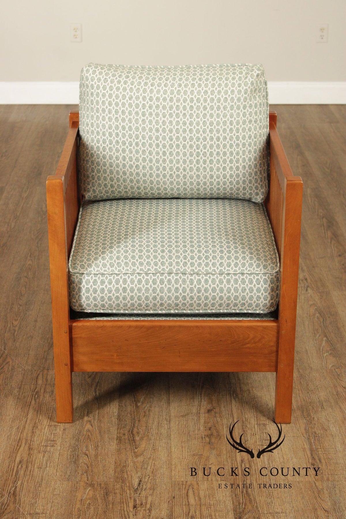 Stickley Pair Mission Style Cherry Spindle Lounge Chairs