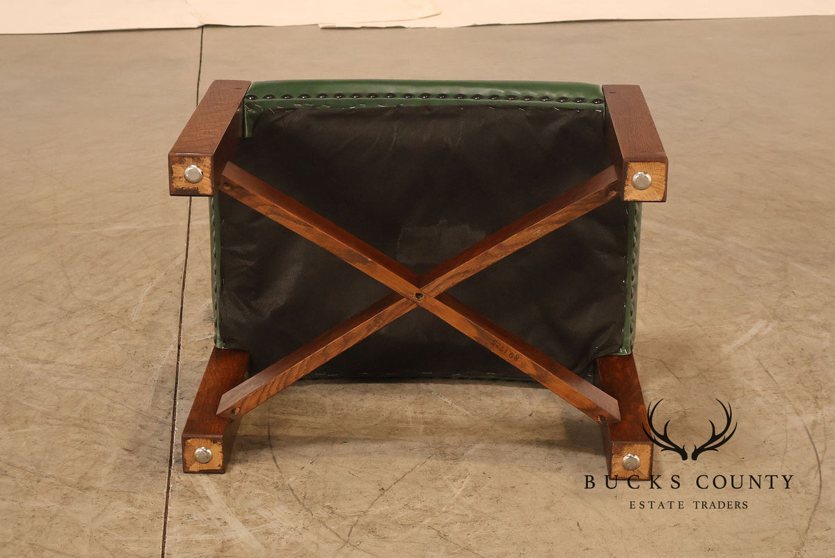 Stickley Mission Collection Oak and Leather Eastwood Footstool