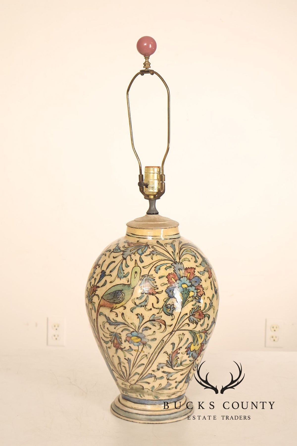 Qajar-period Persian vase was converted into a table lamp