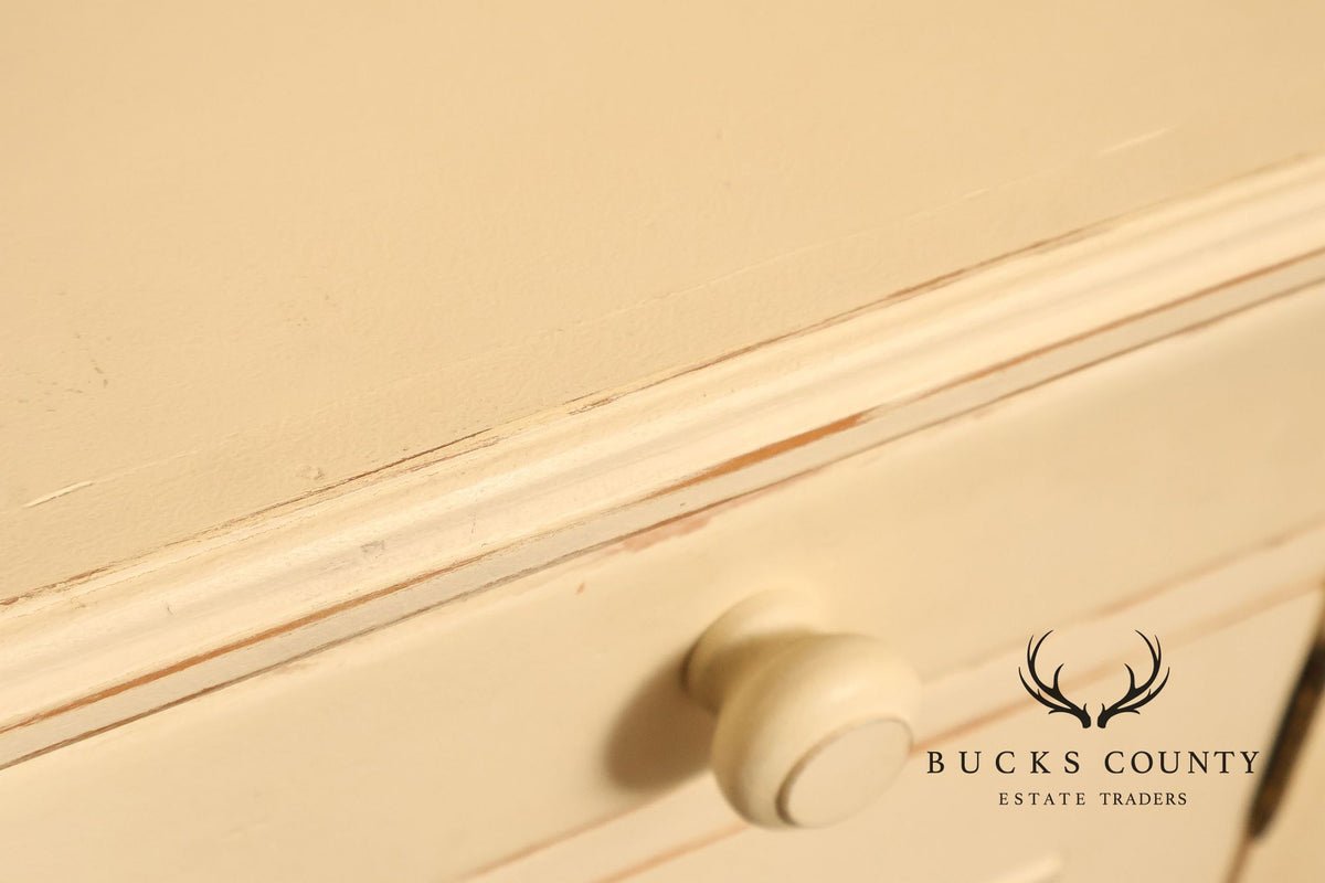 Coastal Style Pair of Painted Bedside Cabinets