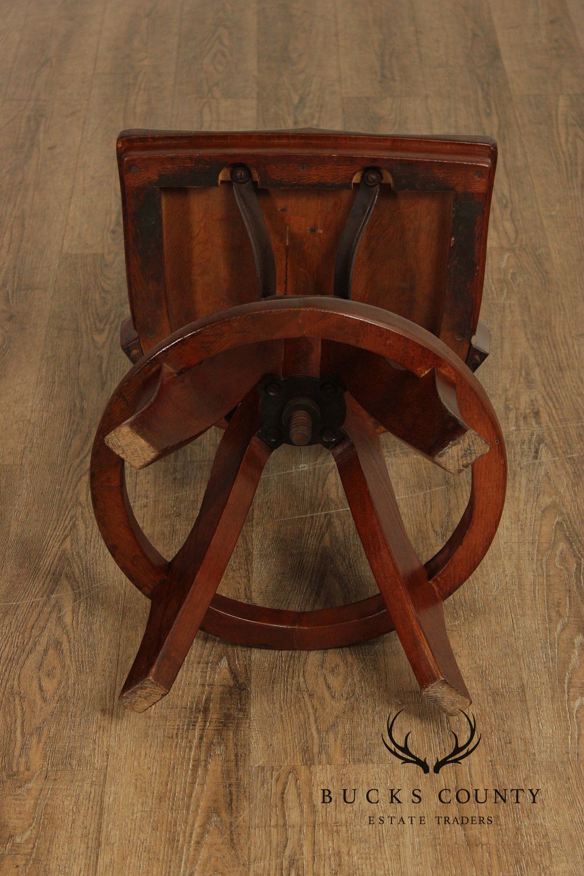 B.L. Marble Chair Antique Oak Swivel Clerk or Drafting Chair