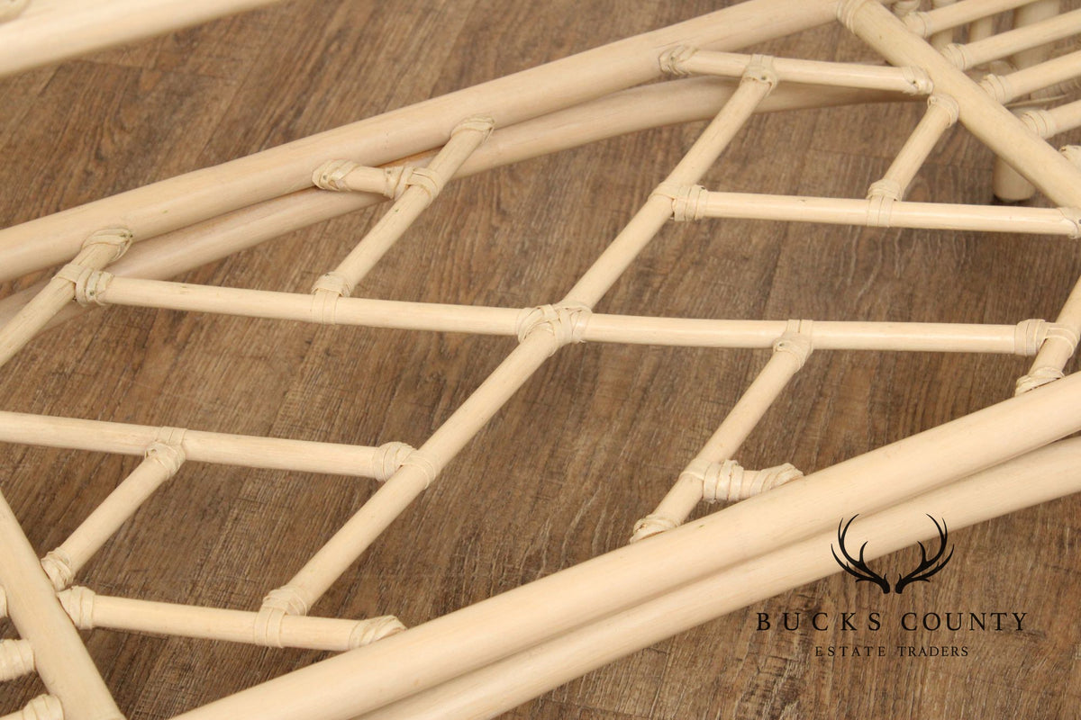 Ficks Reed Glass Top Rattan Console