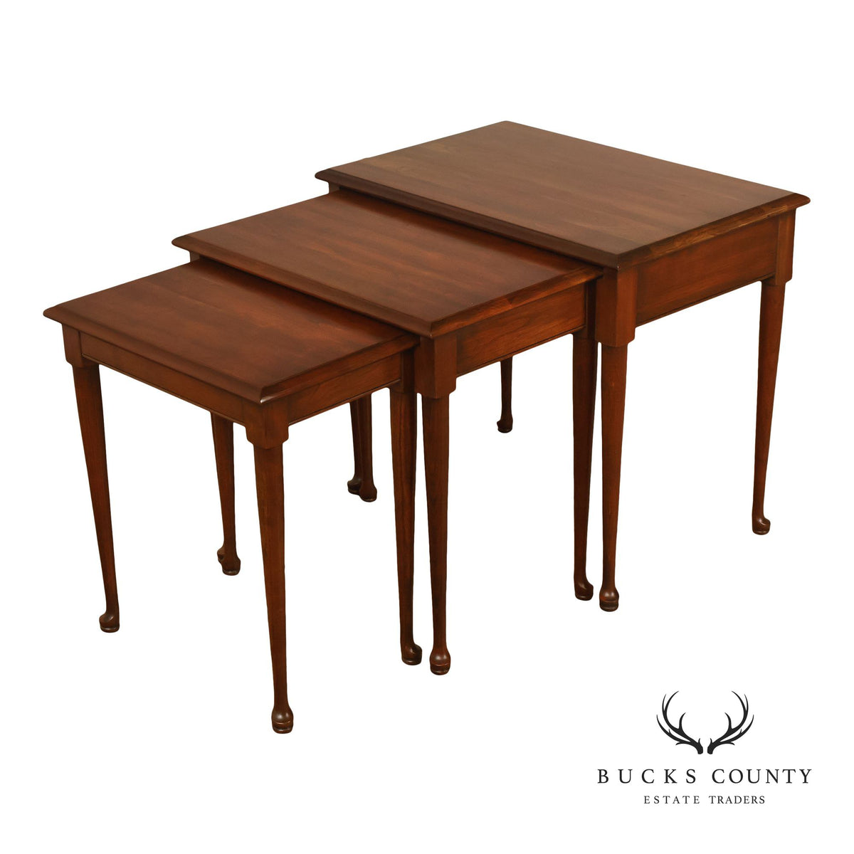 Traditional Mahogany Three Piece Nesting Table Set