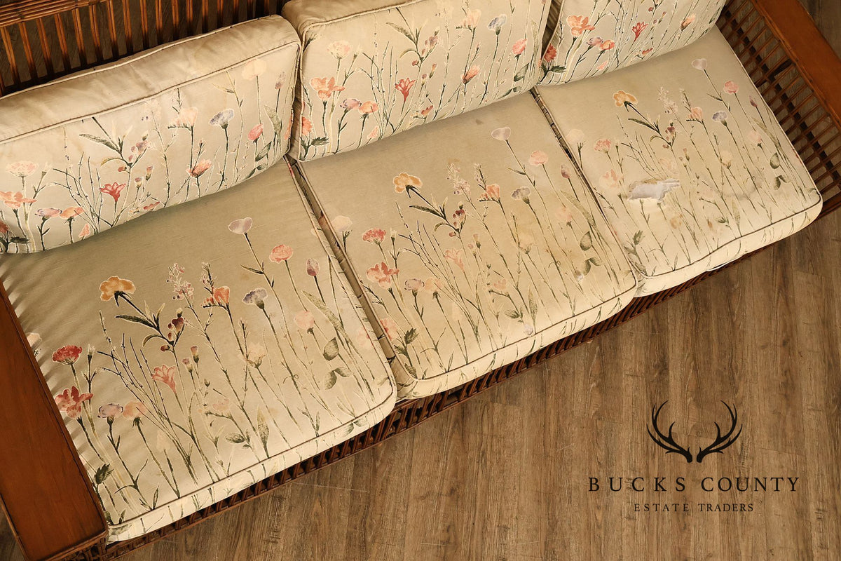 Antique Split Reed Rattan Sofa