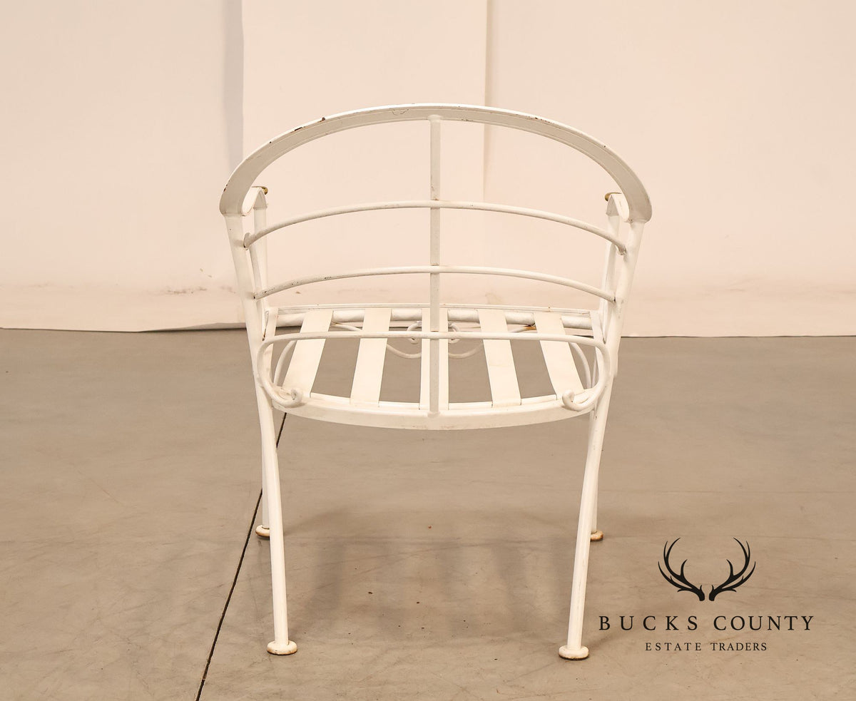 Woodard French C ountry Style Wrought Iron Pair Of Garden Lounge Chairs With Scrollwork