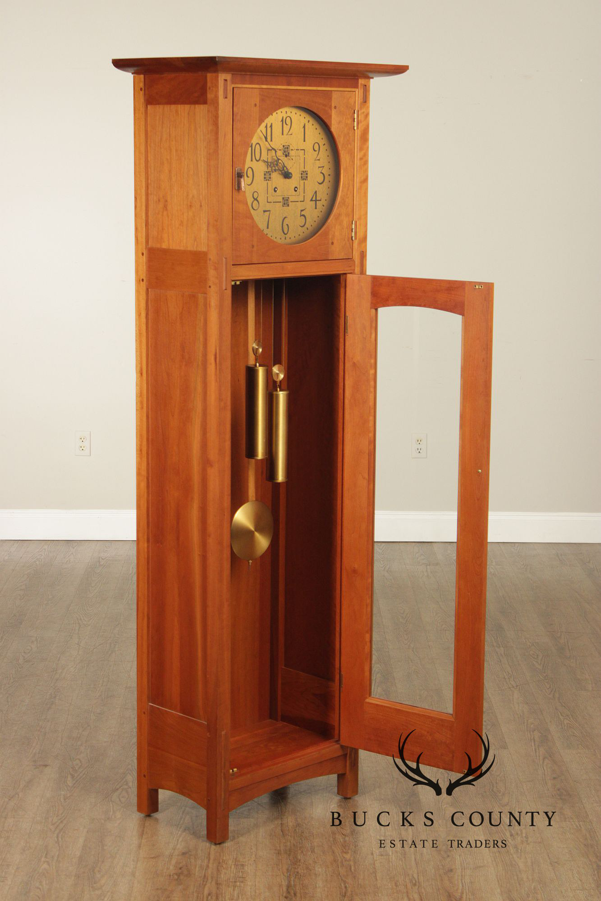 Stickley Mission Collection Cherry Tall Case Clock