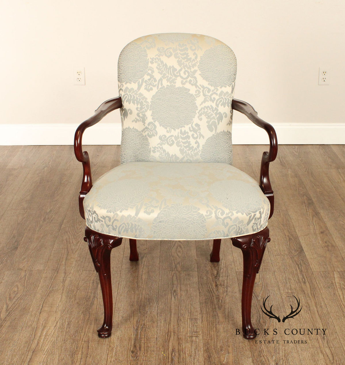 Hickory Chair Queen Anne Style Mahogany Armchair