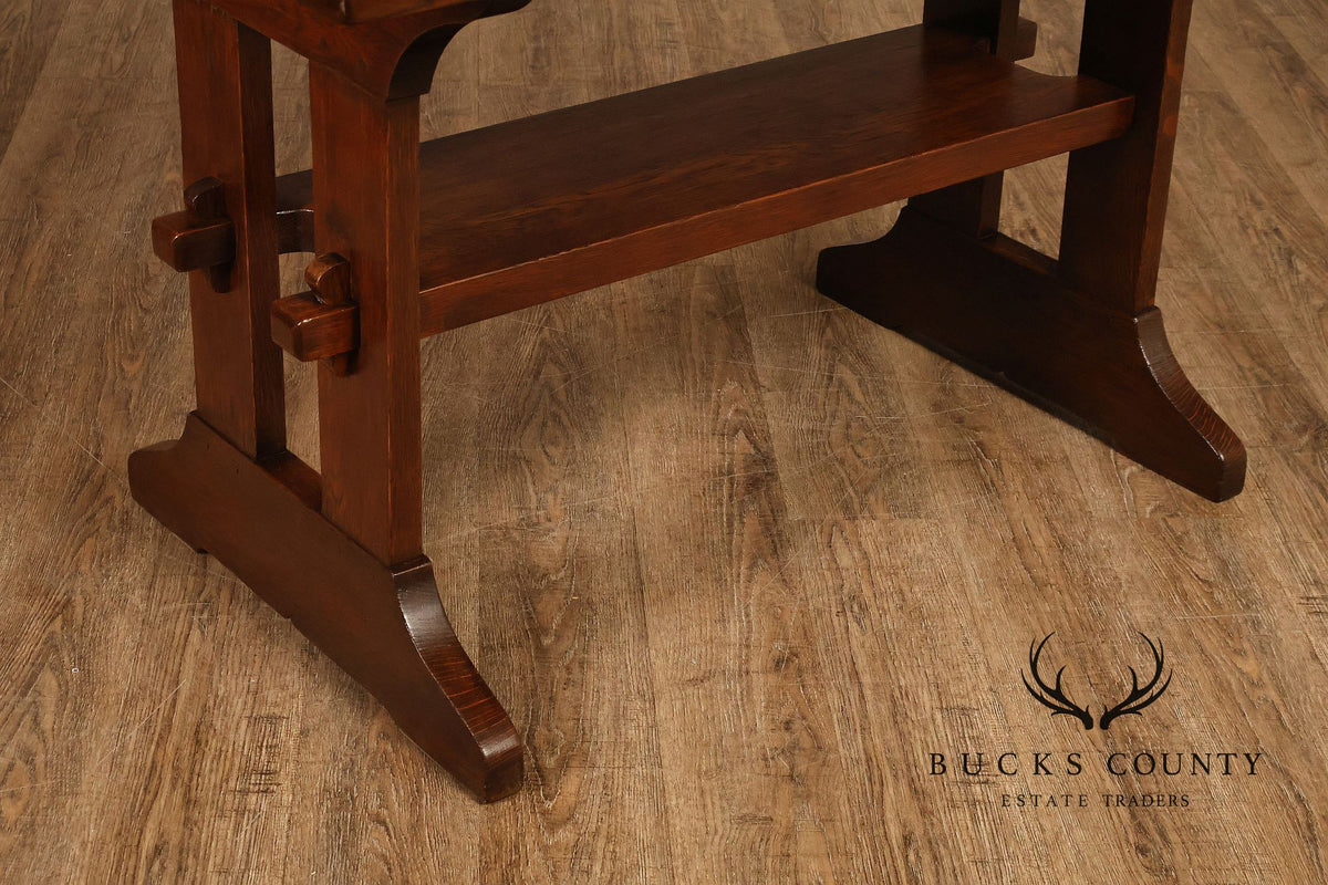 Gustav Stickley Mission Oak Trestle Library Table