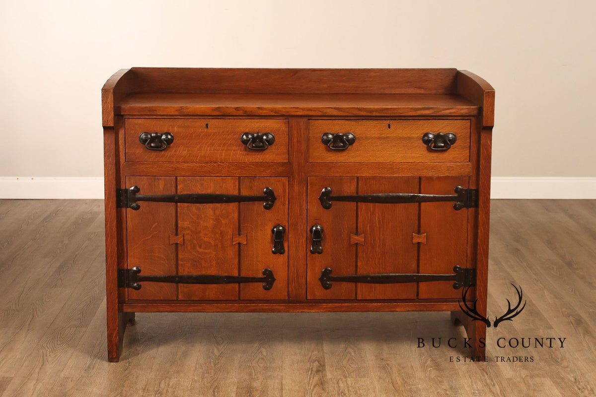 Early Gustav Stickley Arts And Crafts Oak Sideboard Buffet
