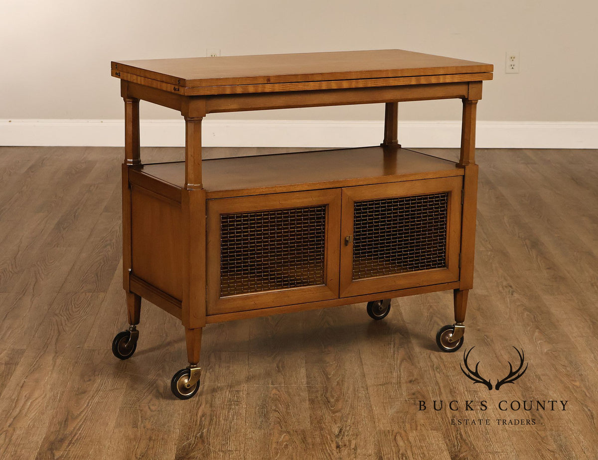 Henredon Vintage Walnut Drop Leaf Server Bar Cart