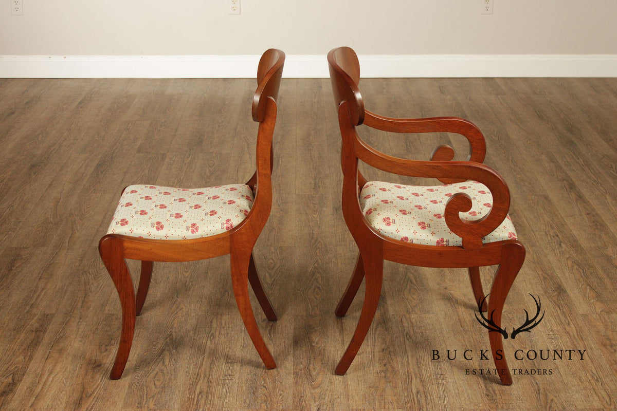 Biggs Furniture Empire Style Set of Eight Mahogany Dining Chairs